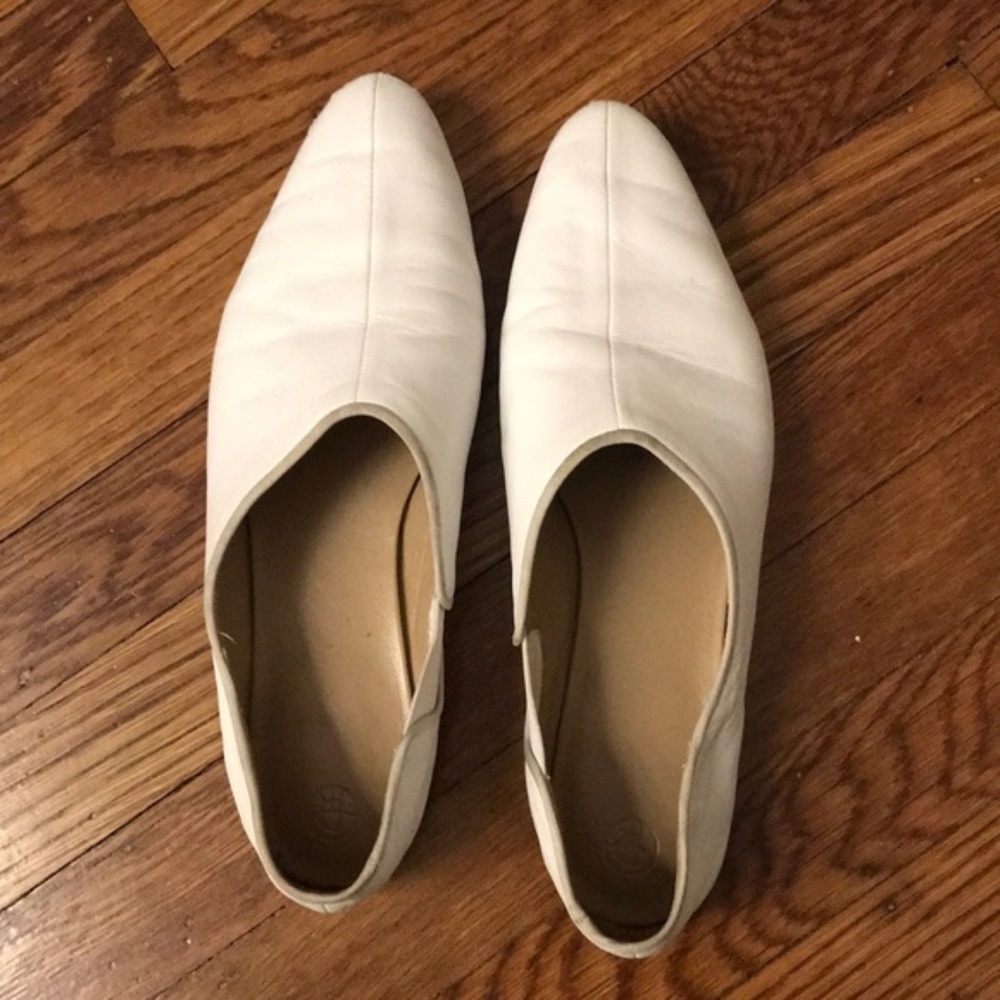 The Row White Cara Loafers